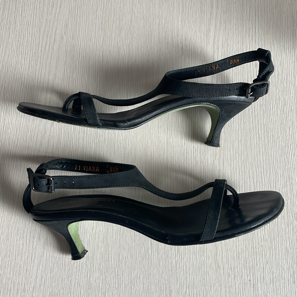 Donald J. Pliner Black Slingback Leather Sandals - Picture 3 of 5